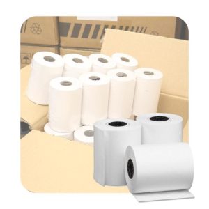 رول کاغذ پرینتر حرارتی عرض 8 سانت 40 یارد (کارتن 48تایی) چاپ مشکی